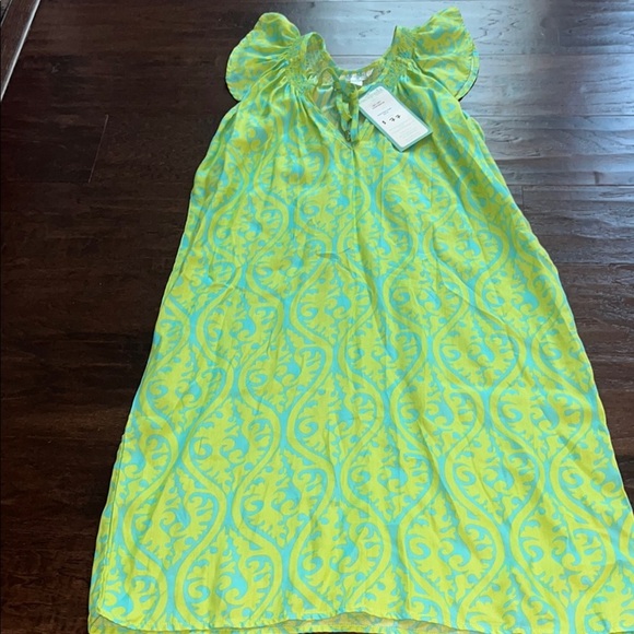 Escapada Lime Green and Aqua Dress - Picture 1 of 5